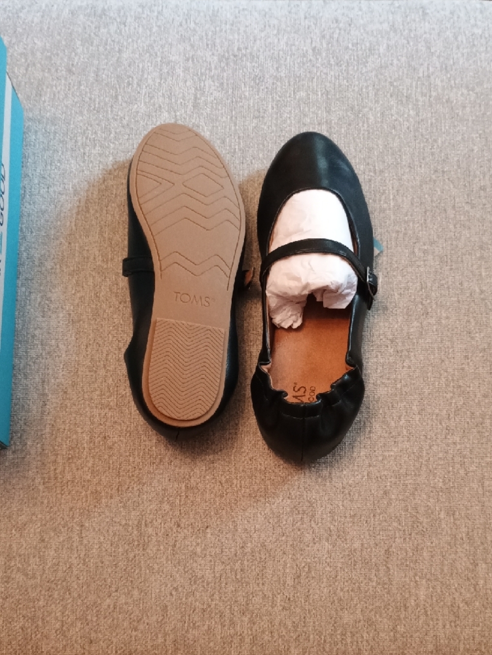 TOMS Black Mary Jane Flats with StrapSz8.5 NWB - Picture 3 of 5
